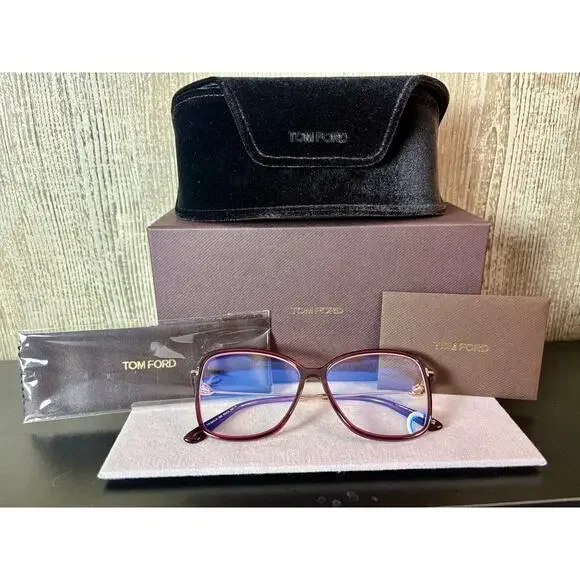 New Tom Ford Butterfly Blue Light Blockers Eyeglasses - Picture 7 of 7